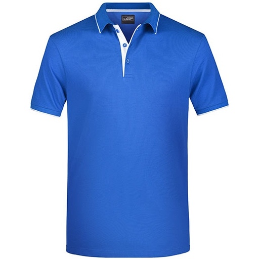 Koszulka polo męska w paski JN728 - Royal & White