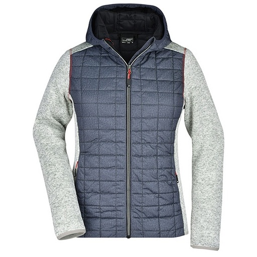 Damska Pikowana bluza hybrid slim JN771 - Light Melange & Anthracite Melange