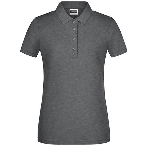 Damska koszulka polo slim JN8009 - Black Heather