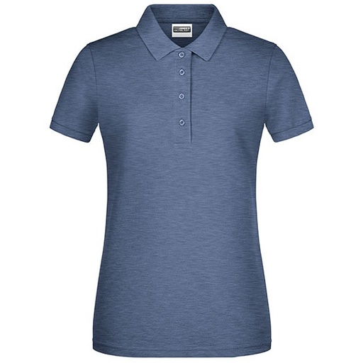 Damska koszulka polo slim JN8009 - Light Denim Melange
