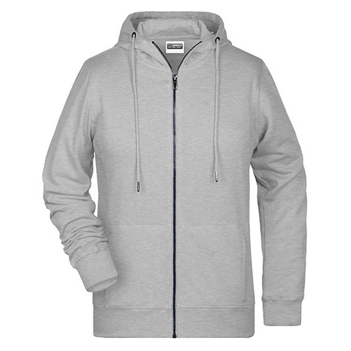 Damska bluza slim z kapturem i zamkiem JN8025 - Grey Heather