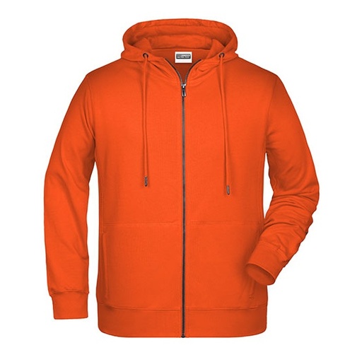 Bluza męska z kapturem na zamek JN8026 - Orange
