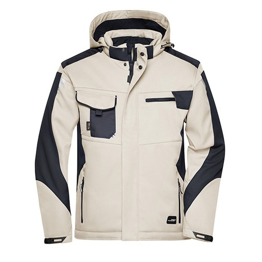 Kurtka Softshell Wiatroodporna Wodoodporna Oddychająca JN824 - Stone & Black