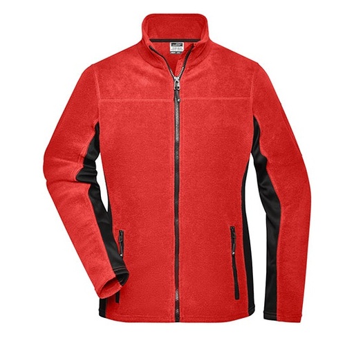 Bluza Polarowa Damska Slim Z Zamkiem JN841 - Red & Black