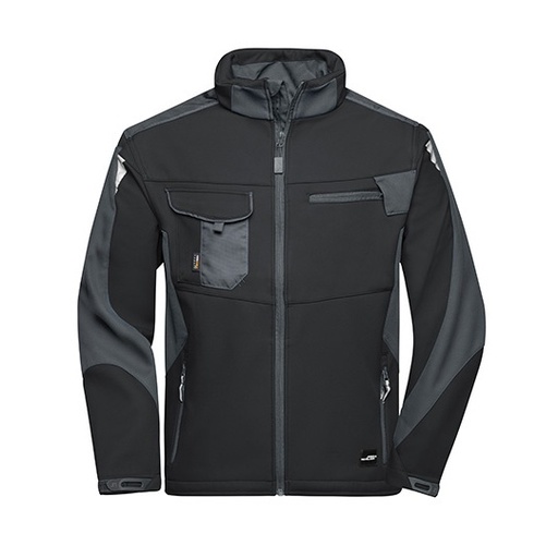 Kurtka robocza softshell z wzmocnieniami JN844 - Black & Carbon
