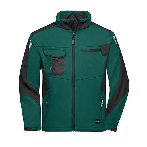 Kurtka Robocza Softshell Wiatroodporna JN844 - Dark Green & Black