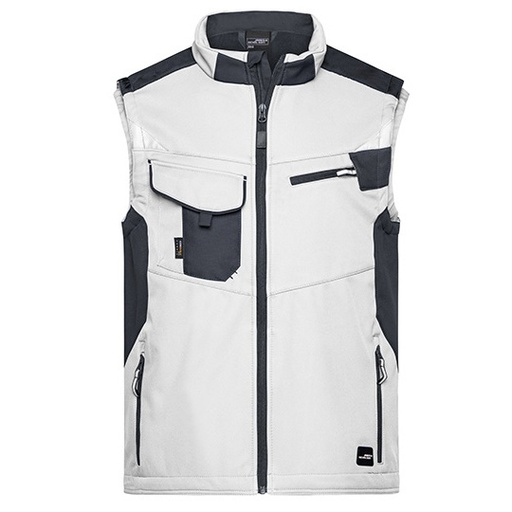 Kamizelka robocza softshell JN845 - White & Carbon