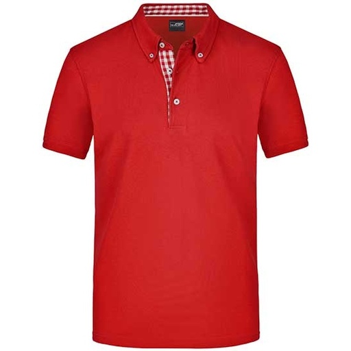 Koszulka Polo Meska Kolnierzyk Button Down JN964 - Red