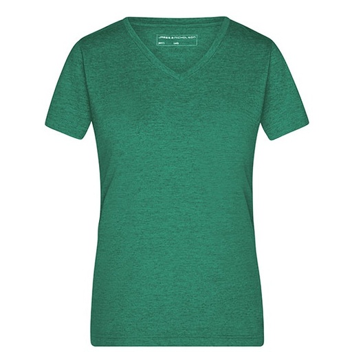 Damski T-shirt slim JN973 - Green Melange