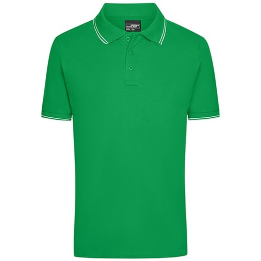 Koszulka polo męska klasyczna JN986 - Fern Green & White