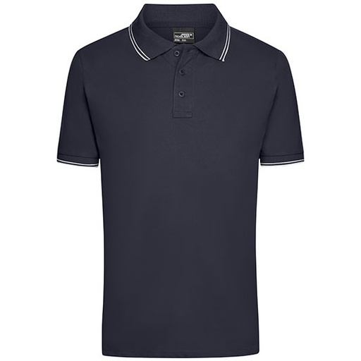 Koszulka polo męska klasyczna JN986 - Navy & White