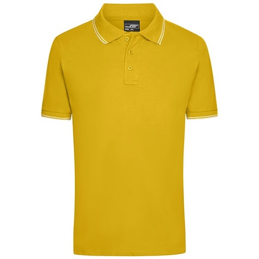 Koszulka polo męska klasyczna JN986 - Sun Yellow & White