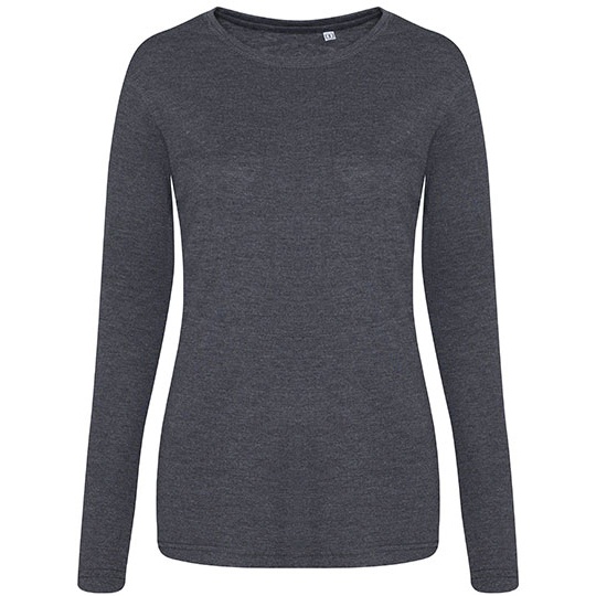 Damska koszulka tri-blend z długim rękawem - Heather Charcoal