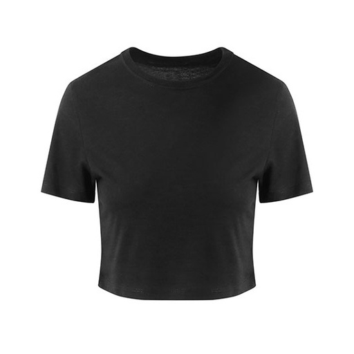 Damski T-shirt Crop Slim Tri-Blend JT006 - Solid Black