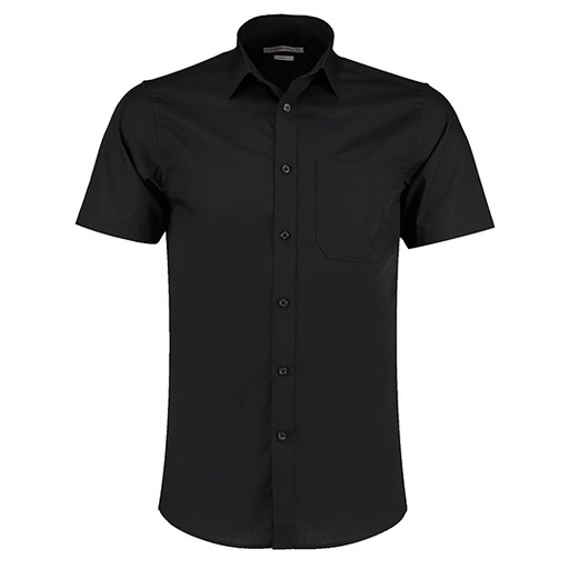 Męska koszula taliowana z krótkim rękawem K141 - Black