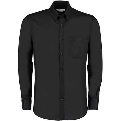 Męska koszula Oxford SLIM z długim rękawem K184 - Black