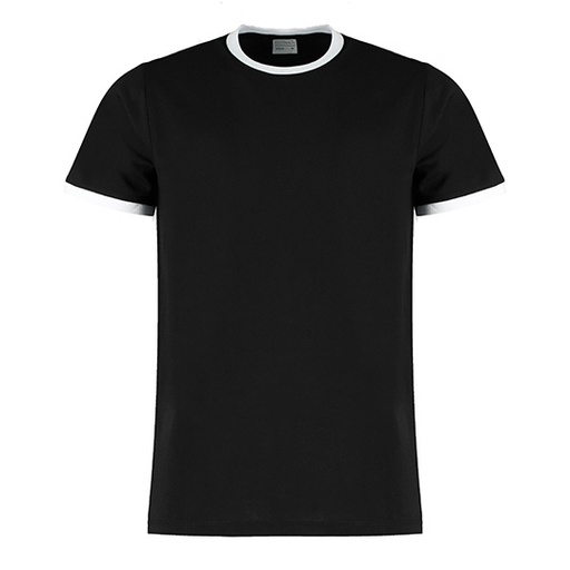 Koszulka Ringer Meska Mieszanka Bawelny Poliestru K508 - Black & White
