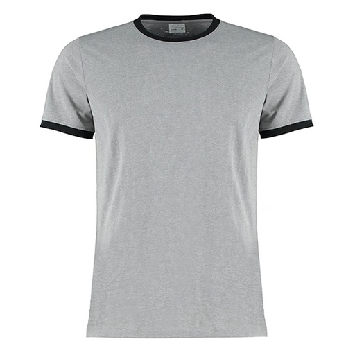Koszulka Ringer Meska Mieszanka Bawelny Poliestru K508 - Light Grey Marl & Black