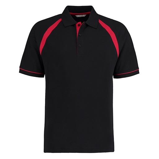Koszulka polo klasyczna K615 - Black & Bright Red