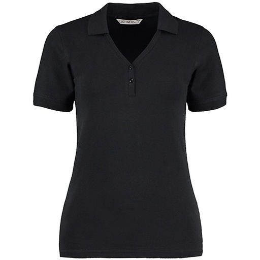 Koszulka Polo Damska Slim Pika ze Streczem K732 - Black