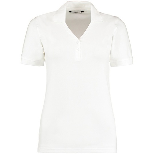 Koszulka Polo Damska Slim Pika ze Streczem K732 - White