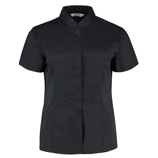 Damska koszula taliowana ze stojka K736 - Black