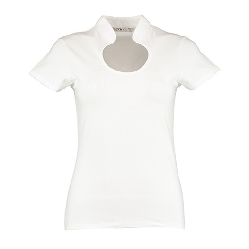 Bluzka Damska Slim Fit Bawelniana Elastyczna K755 - White