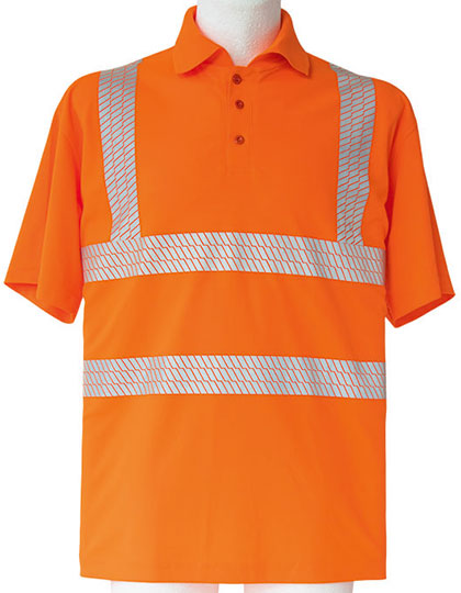 Premium Polo Hi-Vis z Przerywanymi Odblaskami Manchester  - Signal Orange