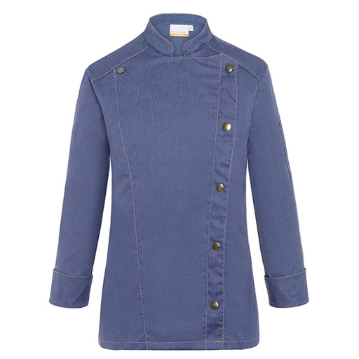 Kurtka Kucharska Damska Jeansowa Dekatyzowana KY053 - Vintage Blue (ca. Pantone 2108C)