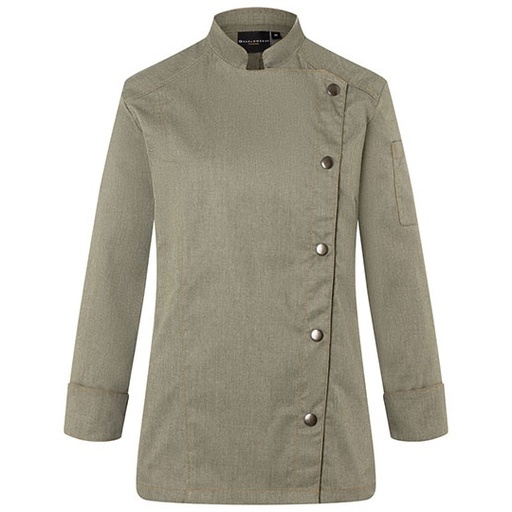 Kurtka Kucharska Damska Jeansowa Dekatyzowana KY053 - Vintage Moss Green (ca. Pantone 416C)