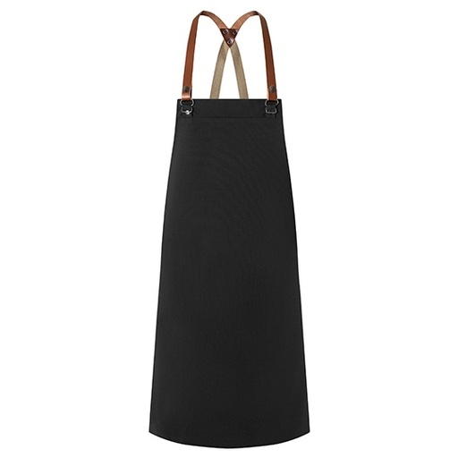 Fartuch Uniwersalny Twillowy z Paskami Skorzanymi KY054 - Black (ca. Pantone 419C)
