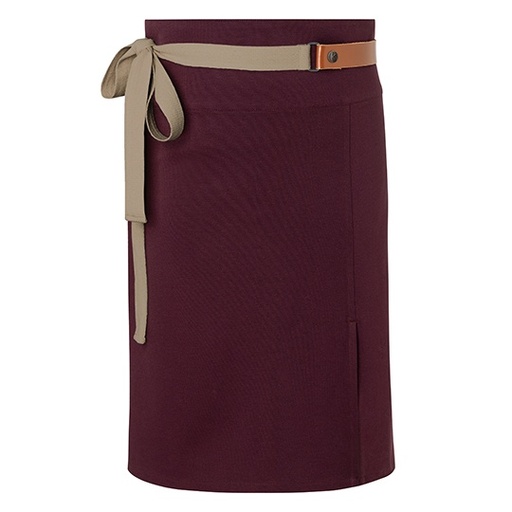 Krótki fartuch z odpinanymi paskami KY055 - Aubergine (ca. Pantone 5185C)