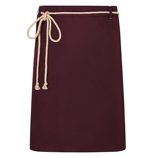 Fartuch wiązany z kieszeniami KY057 - Aubergine (Pantone 5185C)