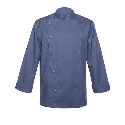 Kurtka Kucharska Jeansowa Slim KY099 - Vintage Blue (ca. Pantone 2108C)