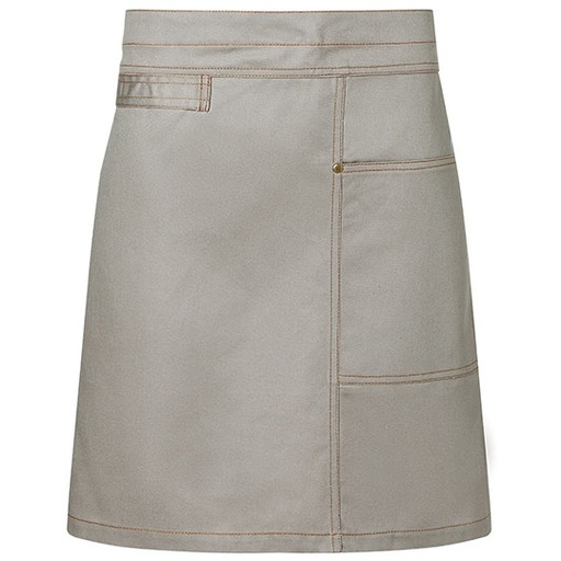 Fartuch Biodrowy Twill Bawelniany KY114 - Stone Grey (ca. Pantone 2332 C)