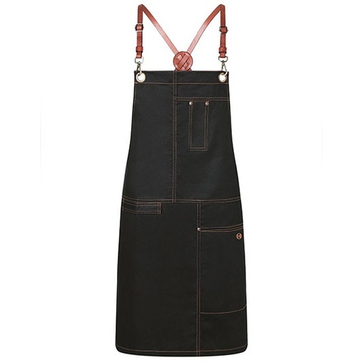 Fartuch kelnerski z szelkami KY116 - Black (ca. Pantone 419C)