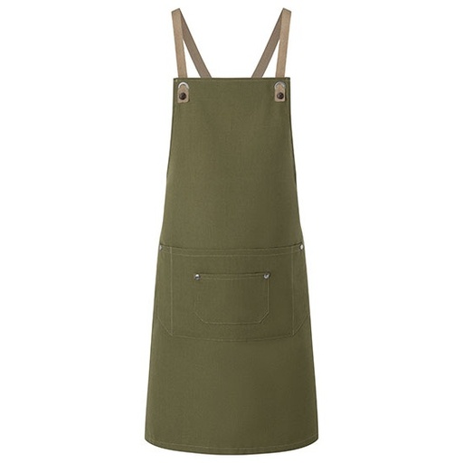 Fartuch Z Kieszeniami Odpinanymi Paskami Tkanina Twill KY120 - Moss Green (ca. Pantone 7764C)