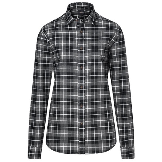 Damska koszula slim w kratę, długi rękaw - Black (ca. Pantone 419C)