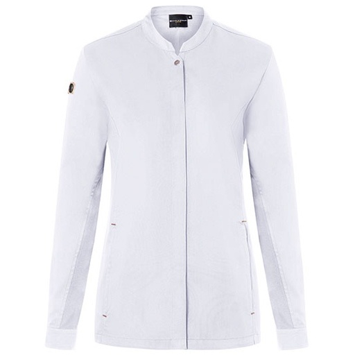 Kurtka Kucharska Damska Slim Fit Oddychajaca Poliester Bawelna KY134 - White