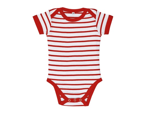Body niemowlęce Krotkie Rekawy Bawełniane OEKO-TEX L01401 - White & Red