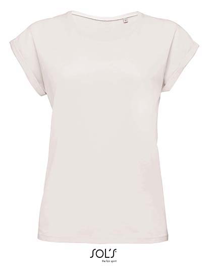 Damska koszulka z okrągłym dekoltem Melba  - Creamy Pink