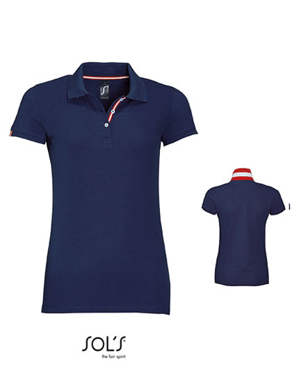 Damskie polo Patriot  - French Navy & Red
