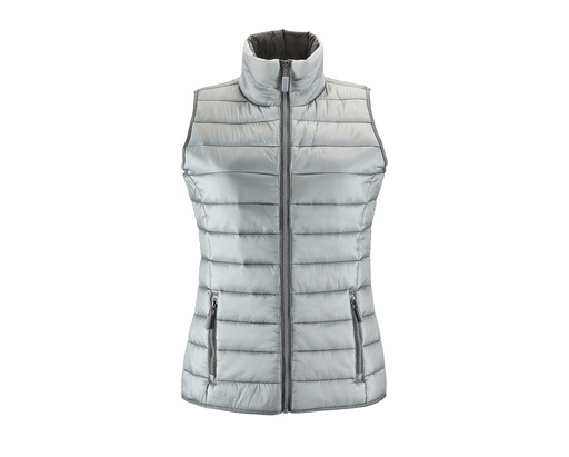 Damski lekki bezrękawnik z wysoką stójką L01437 - Metal Grey