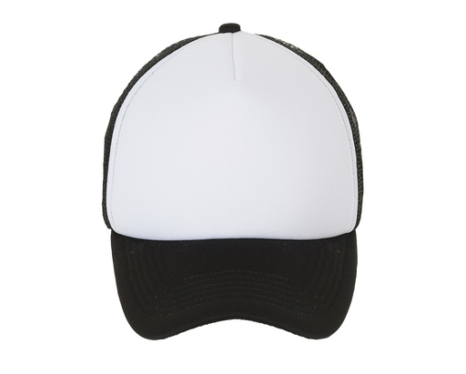 Czapka z piankowym panelem i siateczką L01668 - White & Black