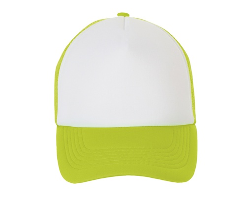 [L01668-1000113950] Czapka z piankowym panelem i siateczką L01668 - White & Neon Green