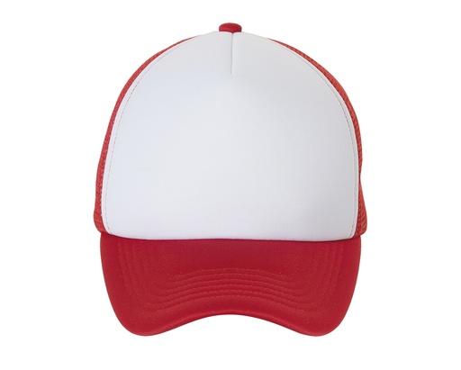 Czapka z piankowym panelem i siateczką L01668 - White & Red
