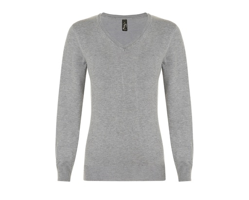 Damski sweter slim L01711 - Grey Melange