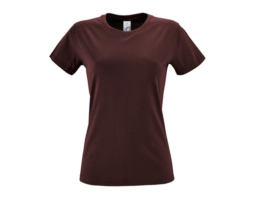 T-shirt Damski Slim Bawełniany L01825 - Burgundy