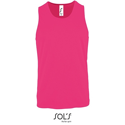 Tank Top Meski Poliester Oddychajacy L02073 - Neon Pink