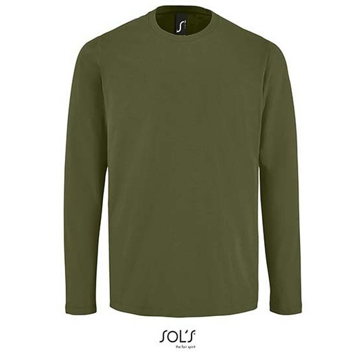 Koszulka Meska Dlugi Rekaw Bawelniana L02074 - Dark Khaki